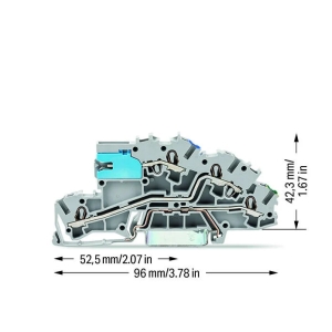 WAGO Złączka szynowa 3‑pietrowa 2,5mm2 NT/L/PE szara 2003‑7641 TOPJOBS